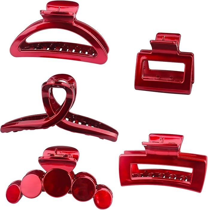 Hair Claw Clip, Light Big Strong Hold Nonslip Glossy Clips for Curly Hair, Thick & Thin Hair, 90'... | Amazon (US)