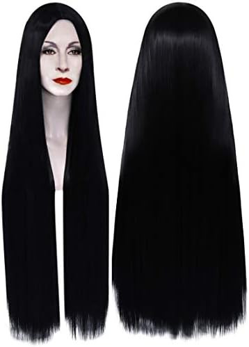 Mildiso 40'' 100cm Extra Long Black Wigs for Women Straight Hair Wig Natural Black Wigs for Party Ha | Amazon (US)