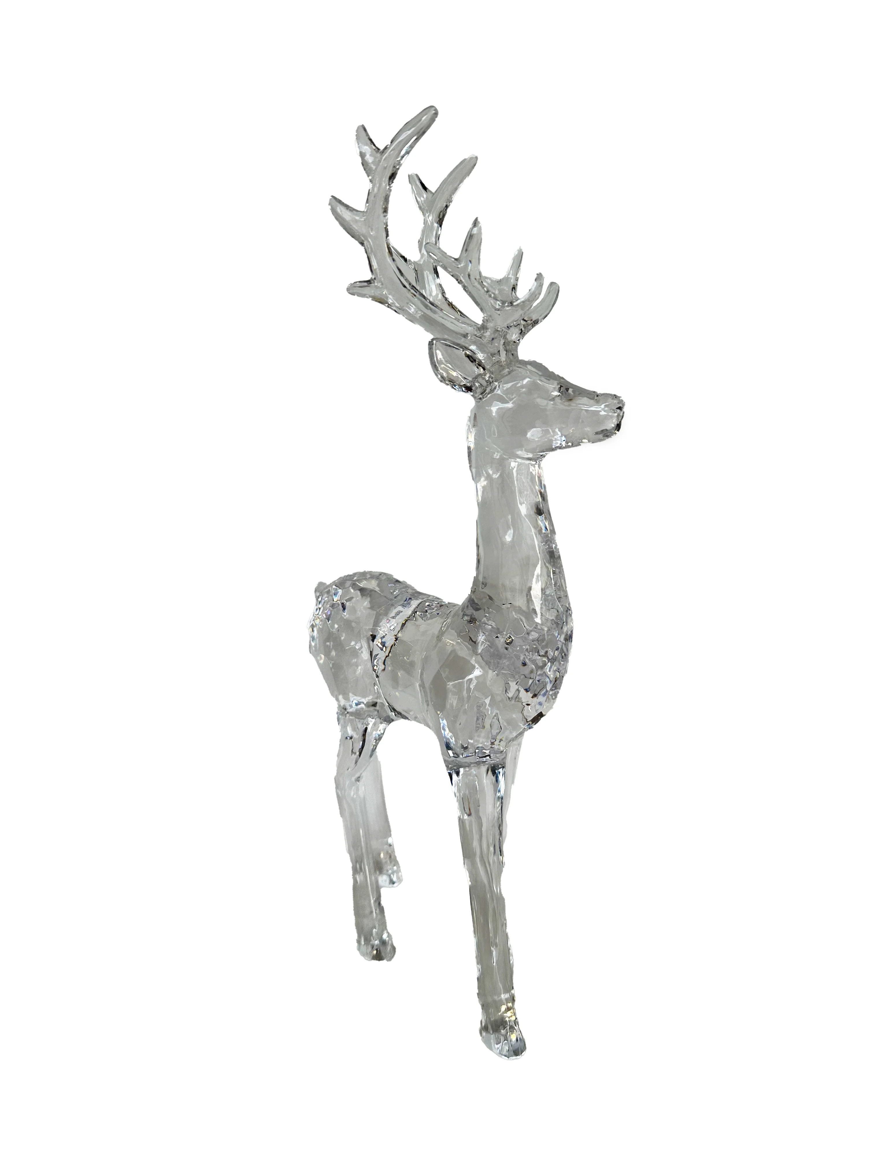 Acrylic Deer Christmas Tabletop Decor, Clear Lucite, 13.38", by Holiday Time | Walmart (US)