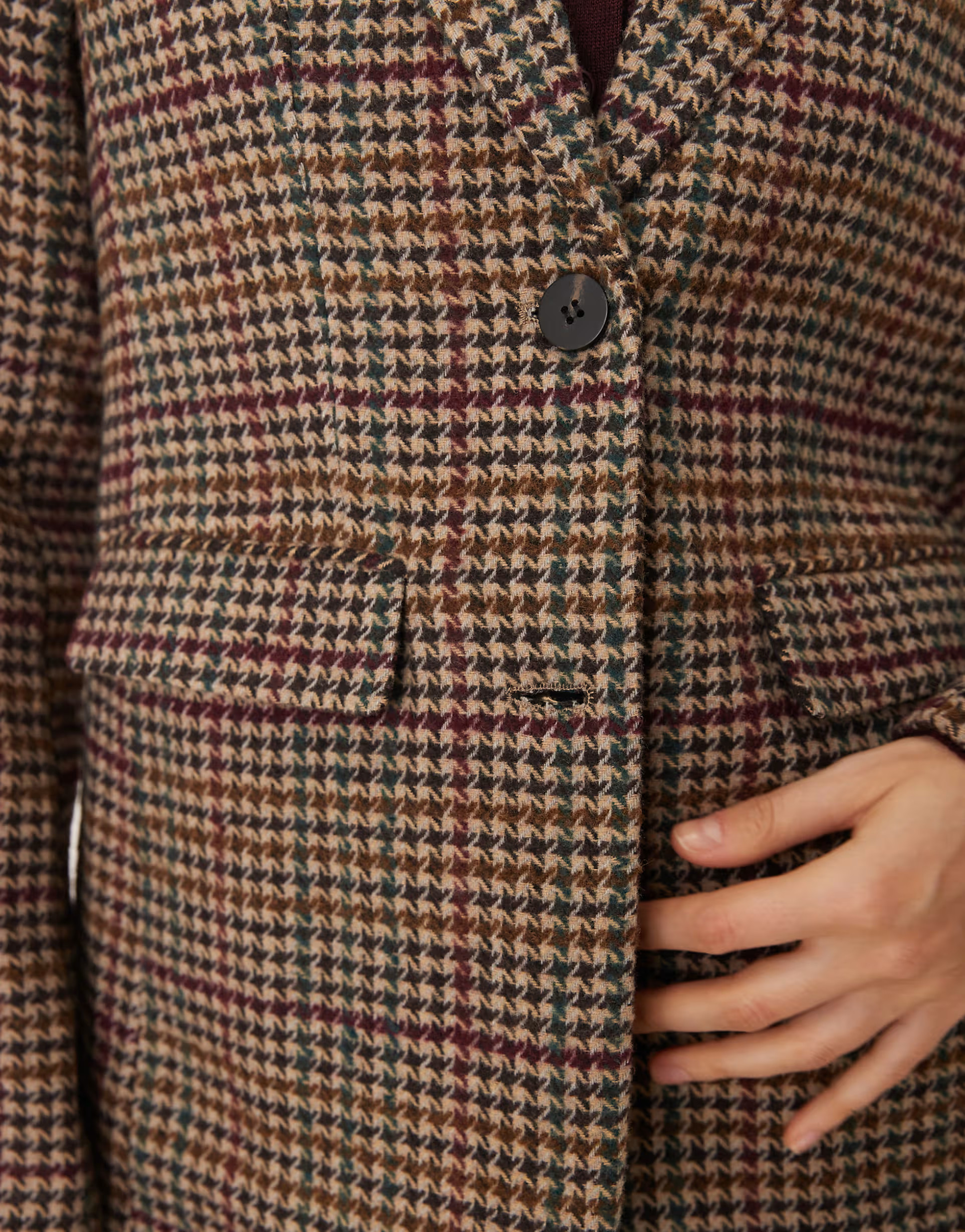 VILA wool-texture oversized blazer in brown plaid | ASOS (Global)