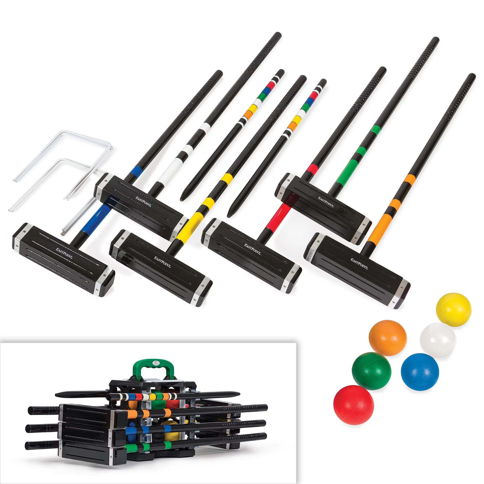 EastPoint Sports 6-Player Croquet Lawn Game with Portable Caddy; Includes 6 Mallets, 6 Multi-Colo... | Walmart (US)