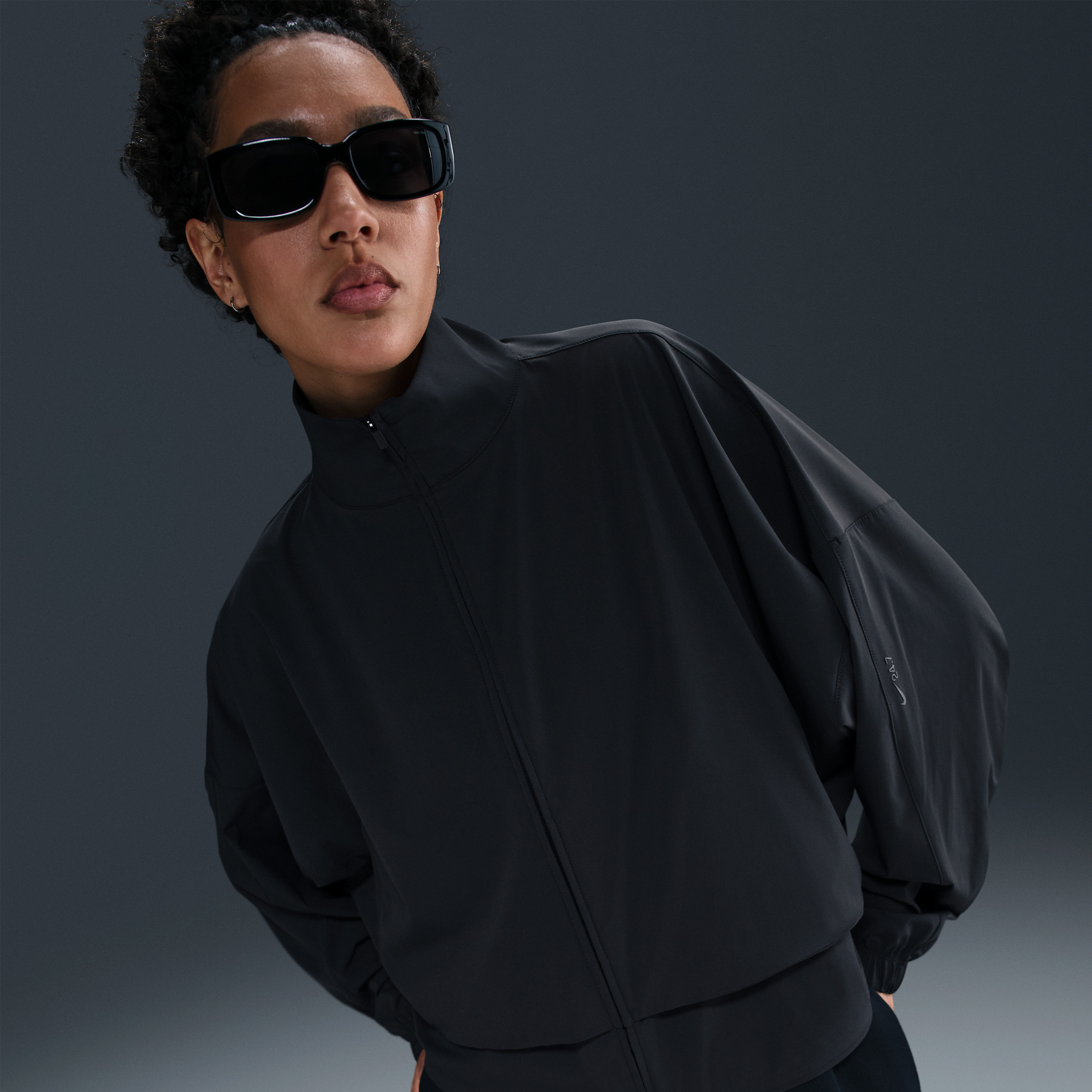 Nike Women's 24.7 PerfectStretch Dri-FIT Oversized Full-Zip Jacket in Black | HJ0963-010 | Nike (US)