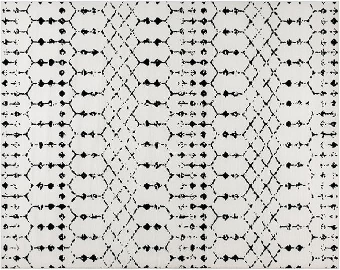 Flash Furniture Geometric Bohemian Low Pile Rug - 8' x 10' - Ivory/Black | Amazon (US)