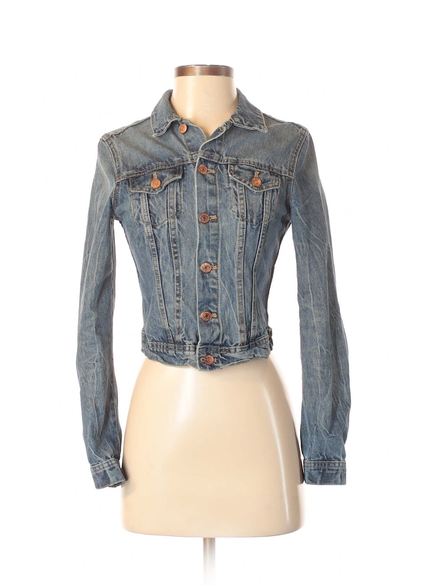 H&M Denim Jacket Size 4: Blue Women's Jackets & Outerwear - 34733775 | thredUP