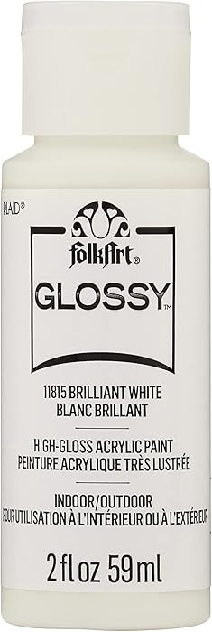 FolkArt White Assorted 2 fl oz / 59ml Brilliant Gloss Acrylic Paint for Easy to Apply DIY Crafts,... | Amazon (US)