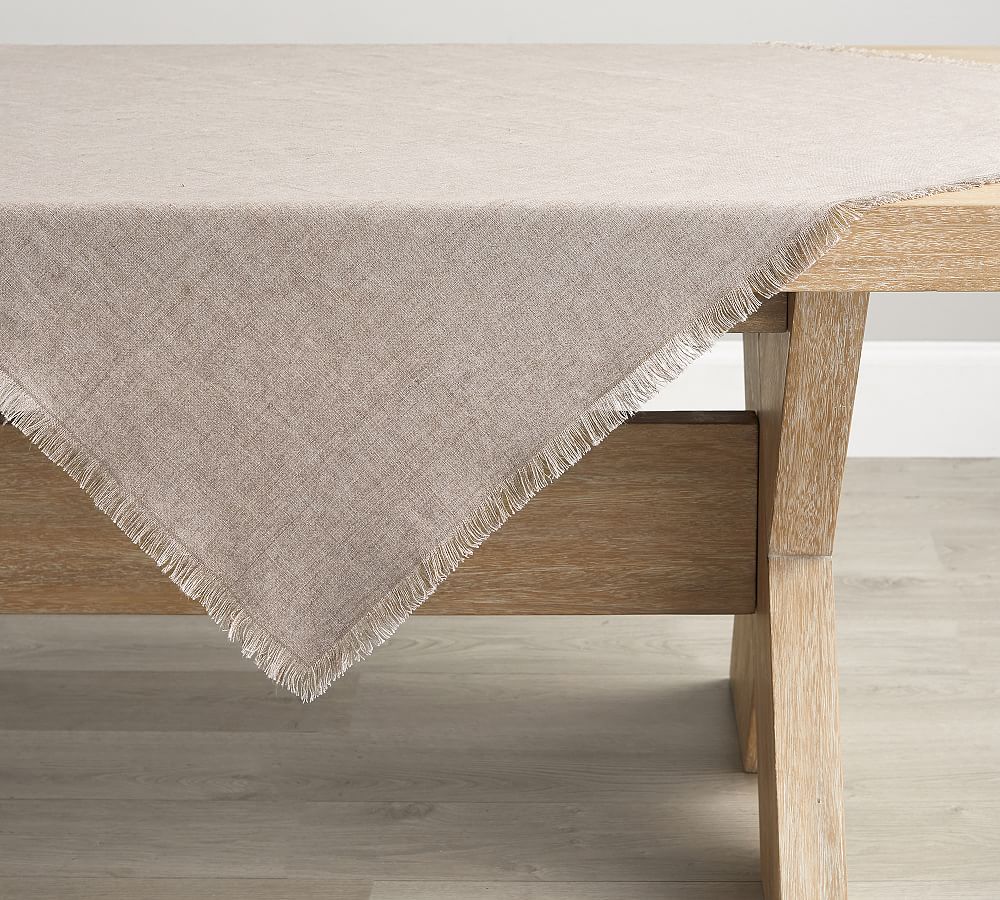 Frayed Linen Table Throw | Pottery Barn (US)