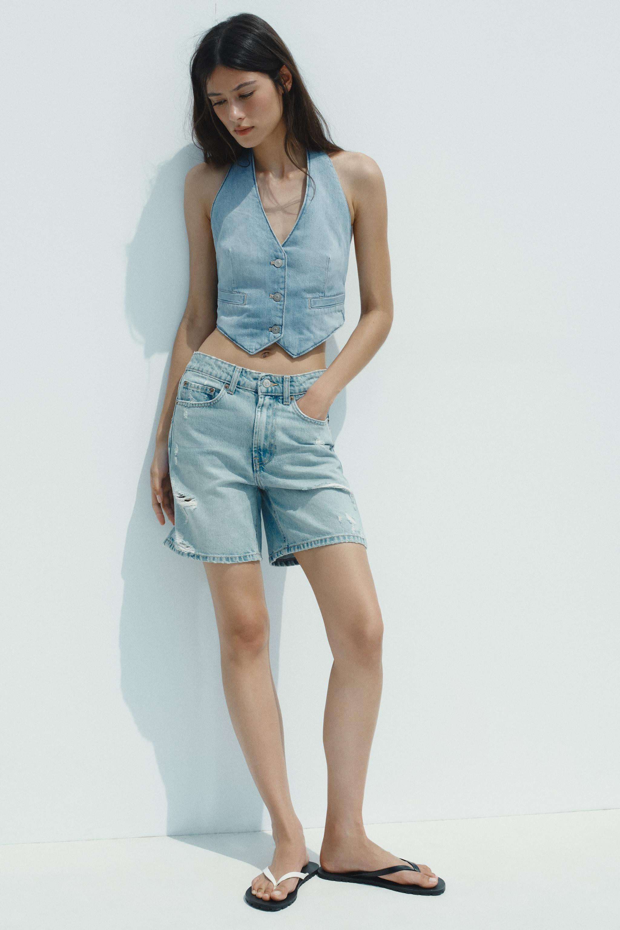 TRF DENIM VEST TOP | Zara US