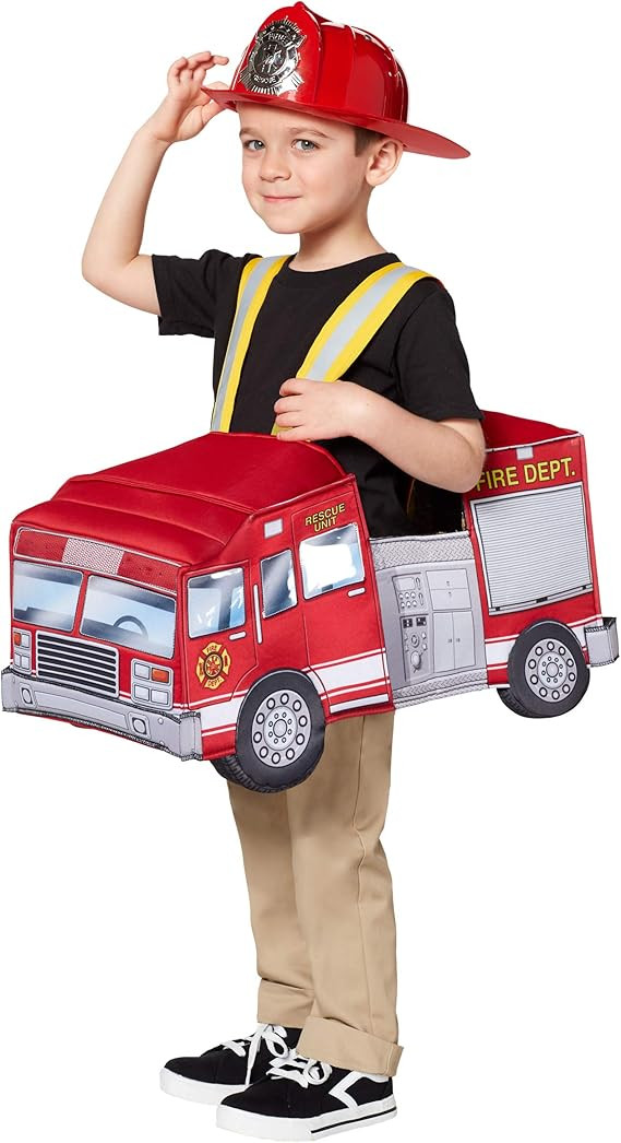 Spirit Halloween Light-Up Firetruck Piggyback Costume | Firefighter Costume | Ride-Along Costume ... | Amazon (US)