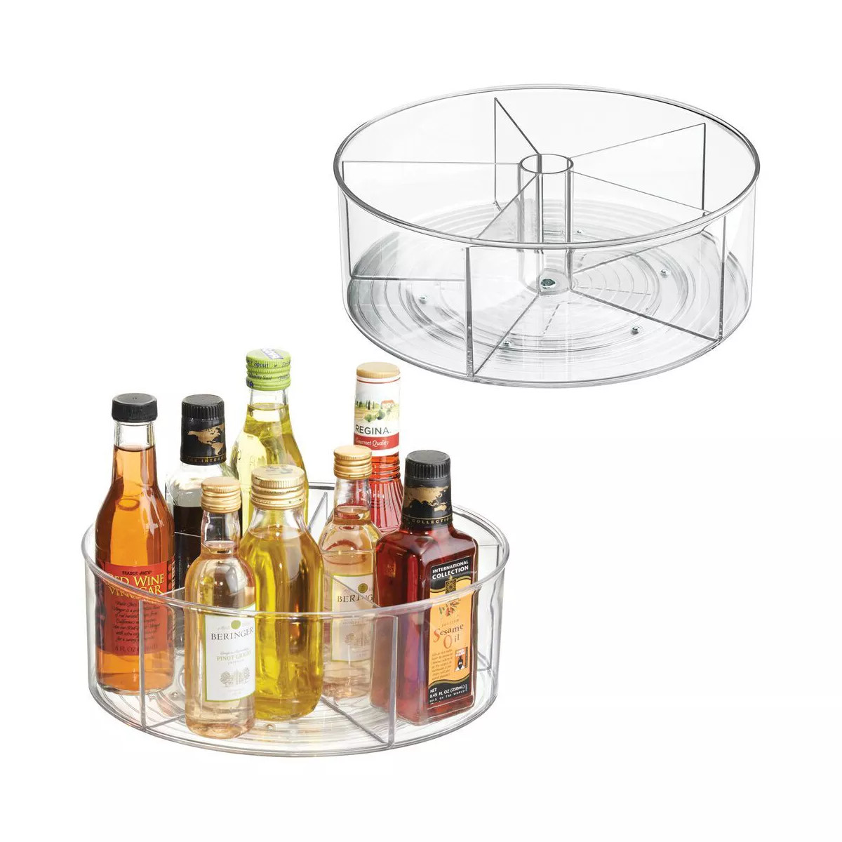 iDesign Set of 2 Divided 11.5-inch Lazy Susan for Kitchen Storage, Clear | Target