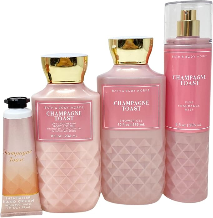 Bath and Body Works CHAMPAGNE TOAST Gift Bag Set - Body lotion - Shower Gel and Fine Fragrance Mi... | Amazon (US)
