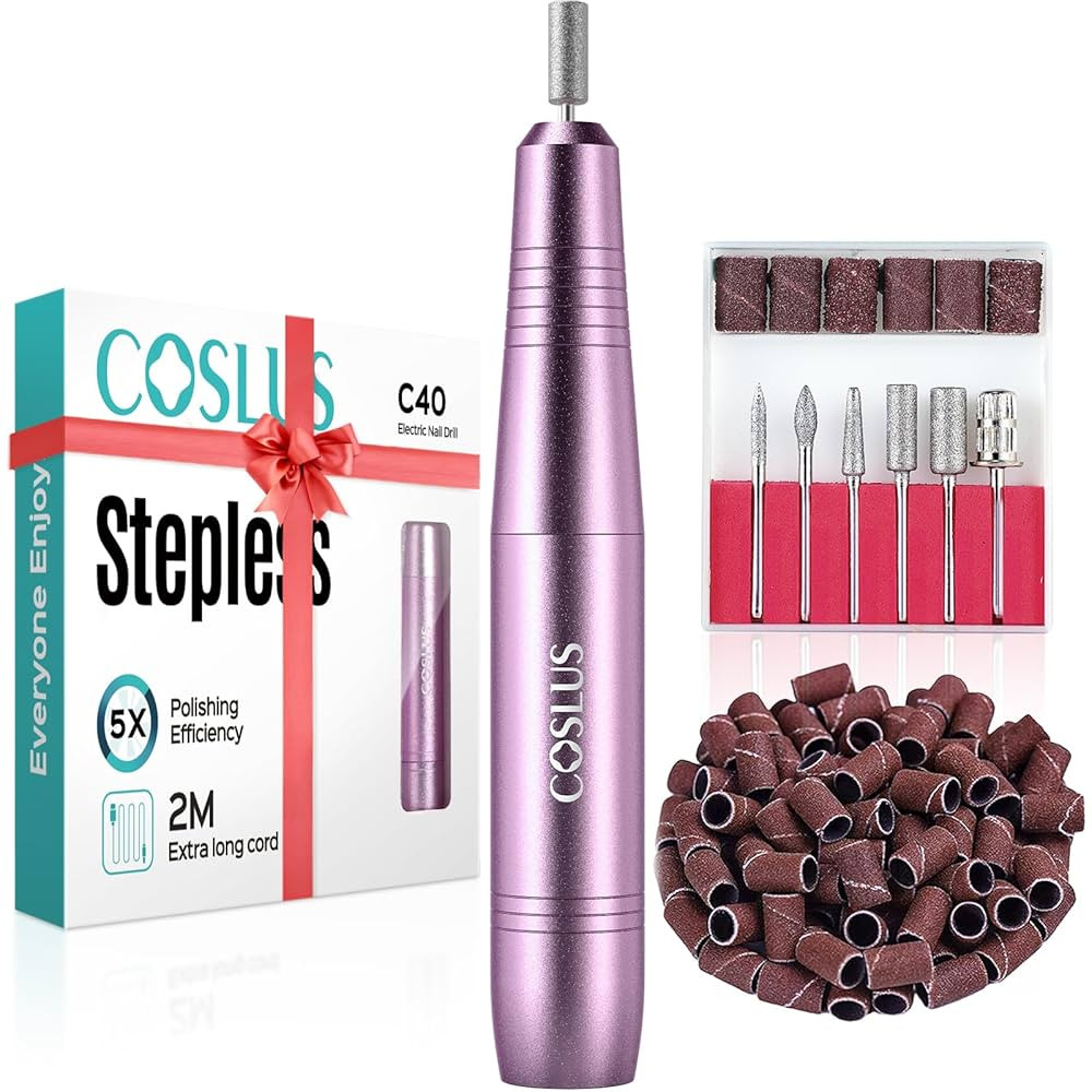 COSLUS Electric Nail Drill File Professional: for Acrylic Gel Dip Powder Nails Portable Nail Mach... | Amazon (US)