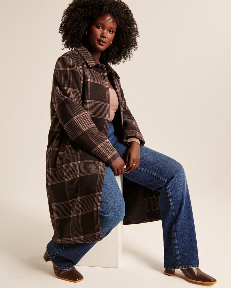 Women's Wool-Blend Mod Coat | Women's | Abercrombie.com | Abercrombie & Fitch (US)