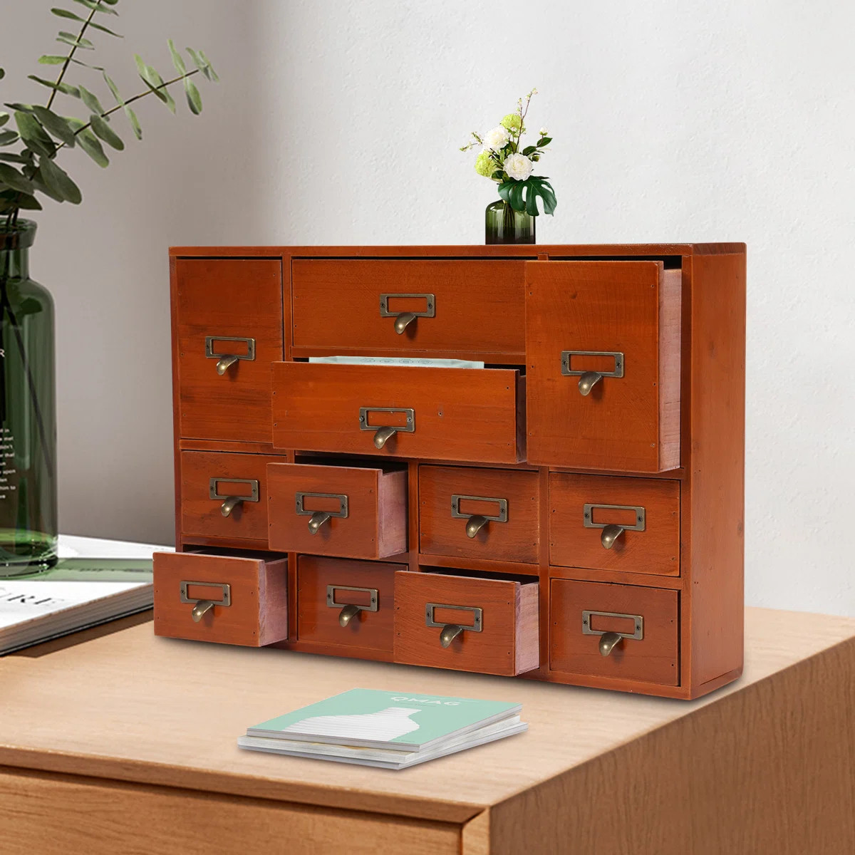 Wood Stackable Desk Organizer with 12 Drawers | Wayfair North America