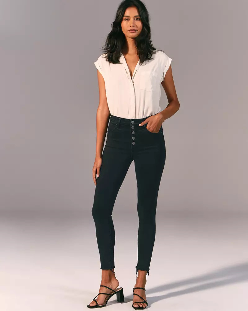 High Rise Super Skinny Ankle Jeans | Abercrombie & Fitch US & UK
