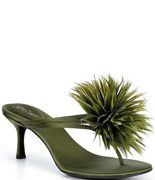 Firework Satin Thong Kitten Heels | Dillard's