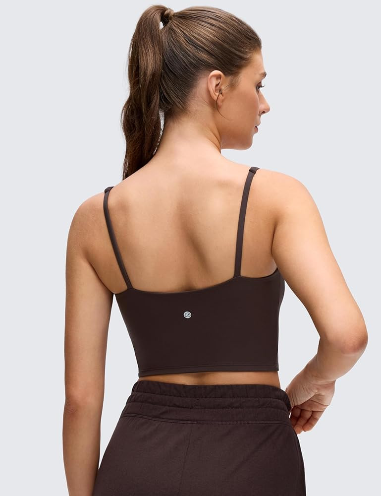 CRZ YOGA Butterluxe Soft Double Lined Cami Tank Tops for Women - Yoga Casual Going Out Crop Squar... | Amazon (US)