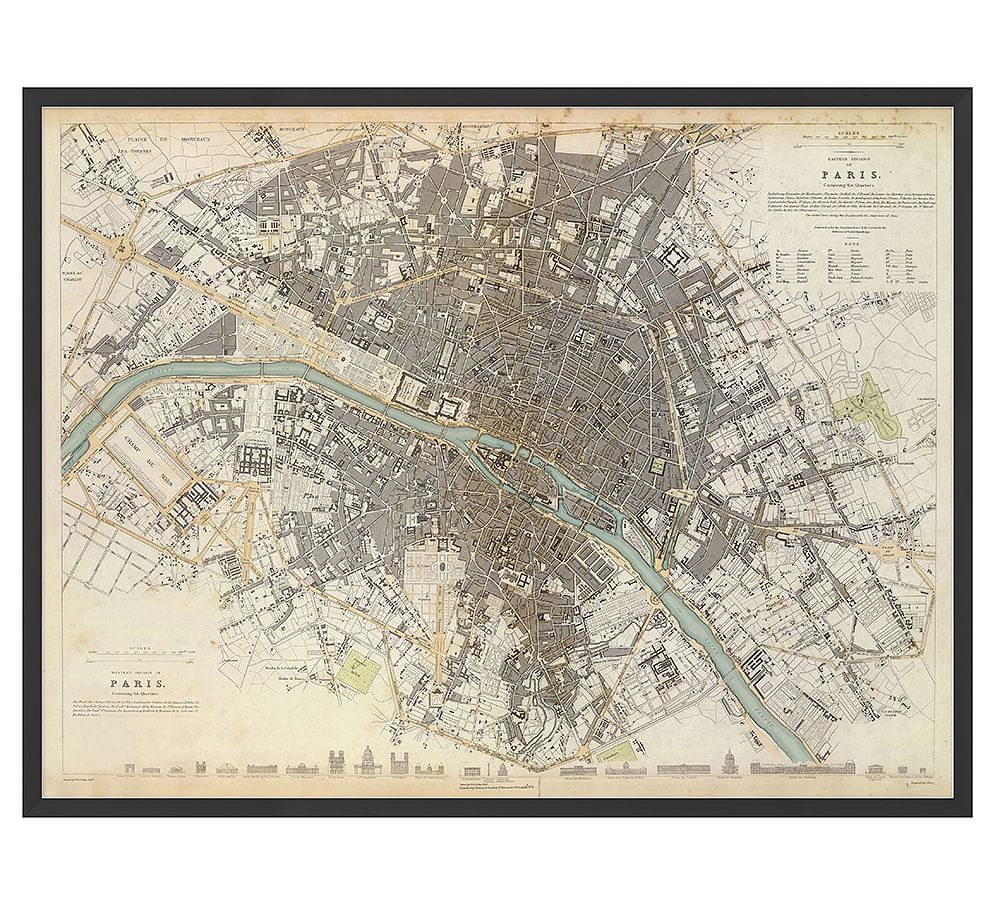 Vintage Inspired Paris Map Framed Print | Pottery Barn (US)