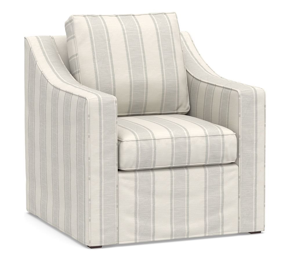 Cameron Slope Arm Slipcovered Chair | Pottery Barn (US)