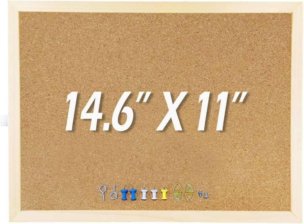14.6 inches x 11 inches Frame Cork Board for Bulletin Board, Home Decor, Office, School, Message ... | Amazon (US)