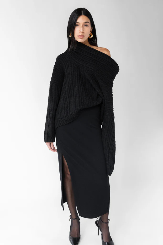 OVERSIZED SLOUCHY OFF THE SHOULDER SWEATER | OAK + FORT