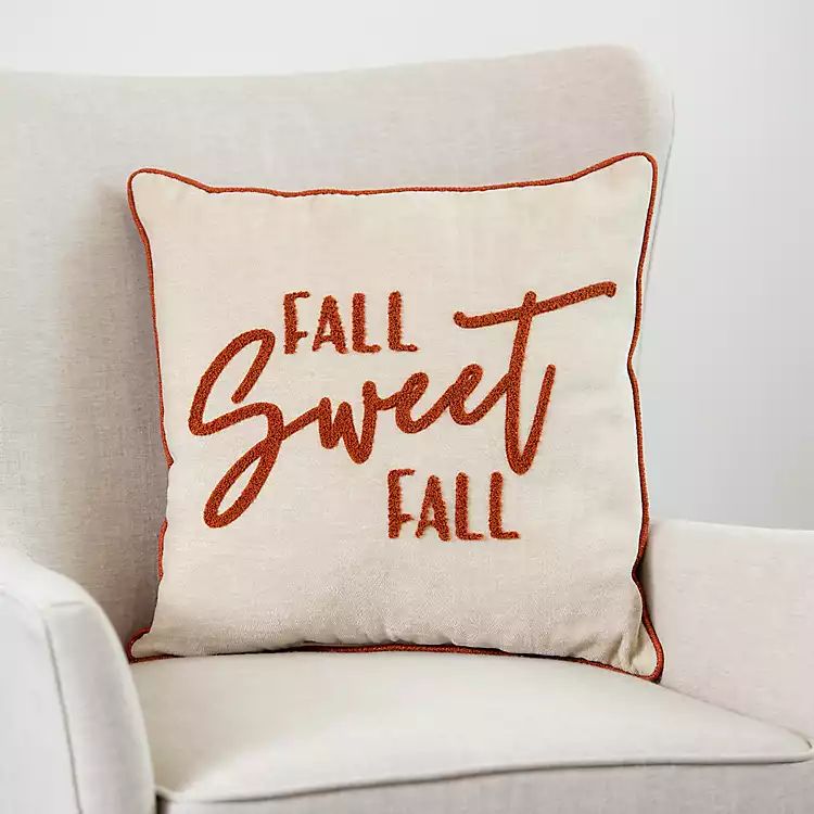 Embroidered Fall Sweet Fall Pillow | Kirkland's Home