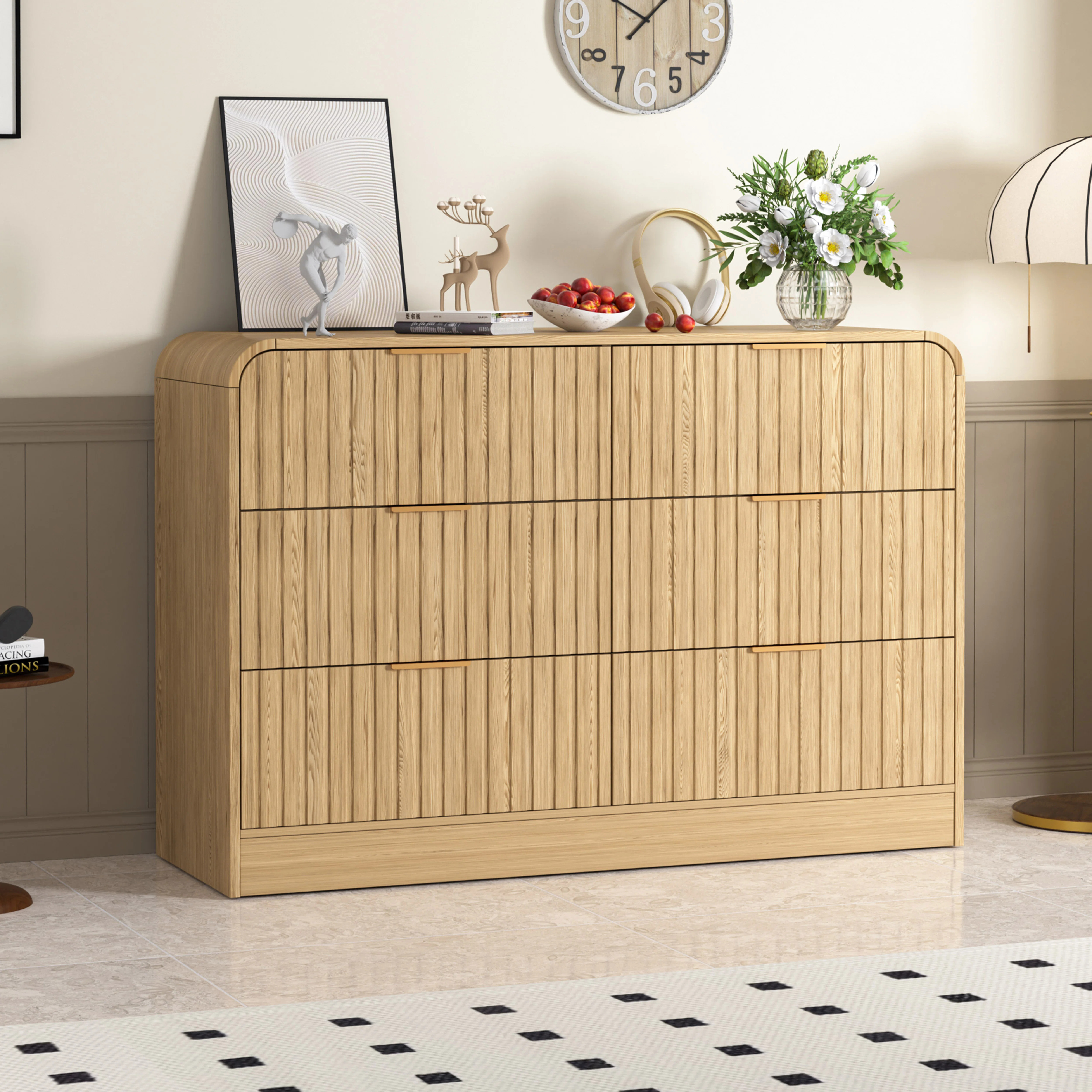 Fluted Rounded Corner 6-drawer  Dresser Organizer | Wayfair North America