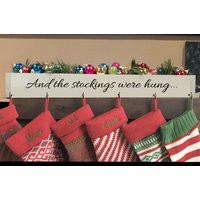 Farmhouse Stocking Holder Cream Reclaimed Wood Mantle Decor | Etsy (US)