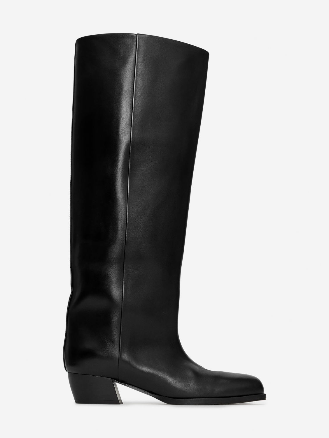 Knee-High Leather Boots - Black | ARKET (US&UK)
