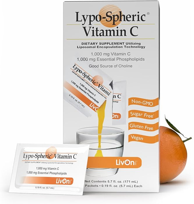 LivOn Laboratories Lypo–Spheric Vitamin C, 1000 mg Vitamin C & 1000 mg Essential Phospholipids ... | Amazon (US)