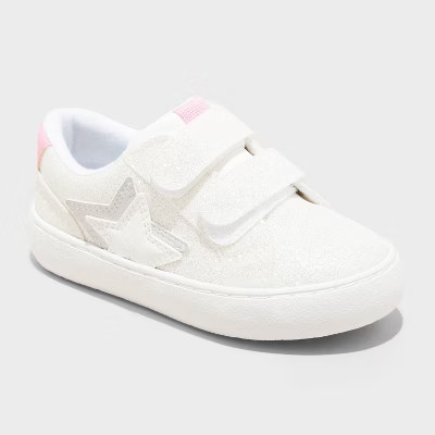 Toddler Sora Glitter Sneakers - Cat & Jack™ White 12T: Hook and Loop Closure, Star Pattern, Rec... | Target