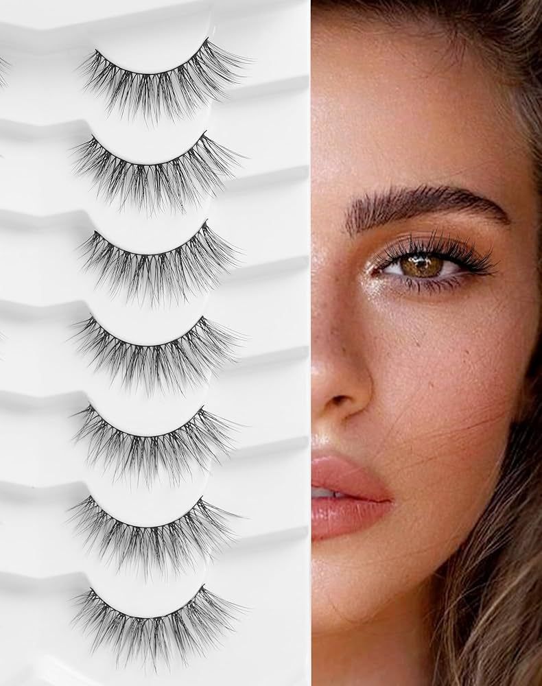 Onlyall Natural Lashes Wispy Lashes Natural Look False Eyelashes Natural Flared Eyelashes False E... | Amazon (US)