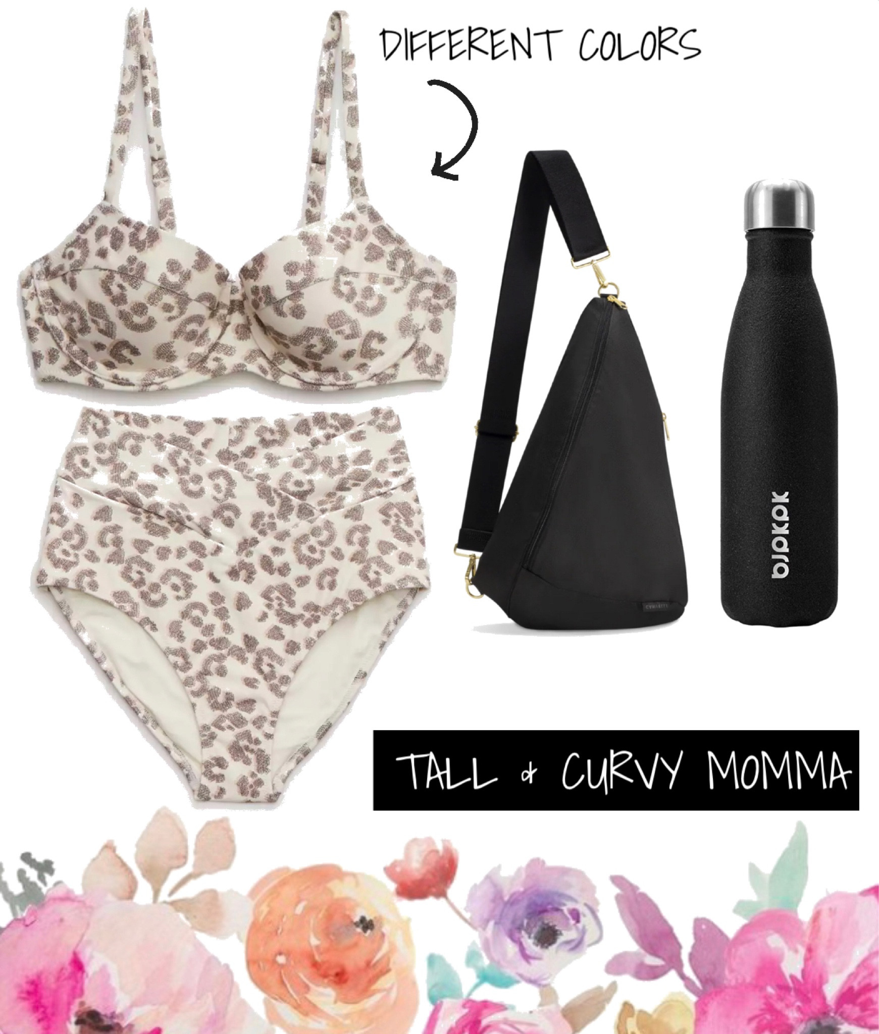 SWIM // Aerie. Sale. Bikini. MULTIPLE PIECES IN THIS PRINT. high waisted. Sling bag. Water bottle. Beach wear. Vacation outfit. Florida. Spring break. Lake. River. Pool. 

#LTKunder50 #LTKitbag #LTKtravel