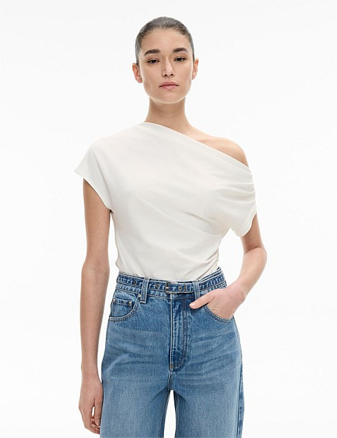 Witchery Asymmetrical Drape T-shirt | David Jones | David Jones (Australia & New Zealand)