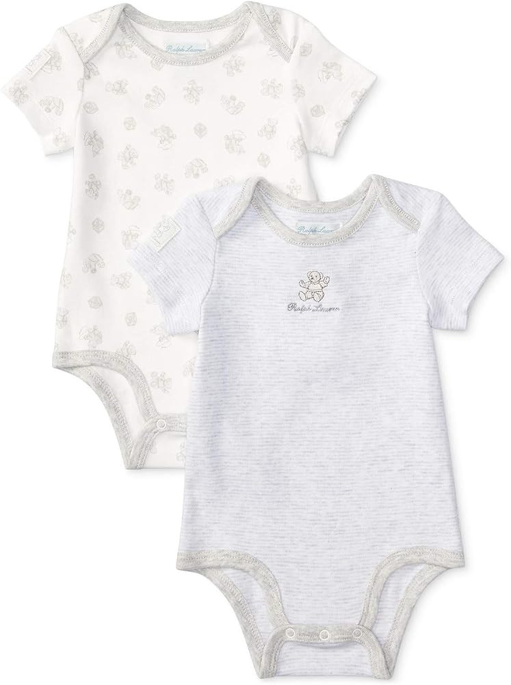 RALPH LAUREN Baby Boy/Girl Neutral Cotton Set - 2 Pack Grey Heather Multi | Amazon (US)