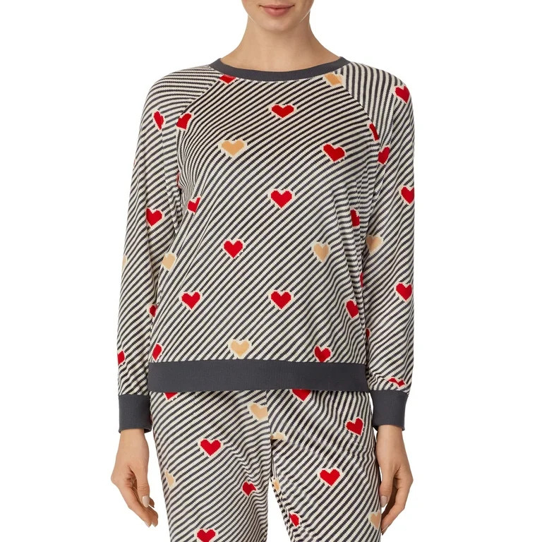 Secret Treasures Women's and Women's Plus Velour Long Sleeve Crew Neck Top | Walmart (US)