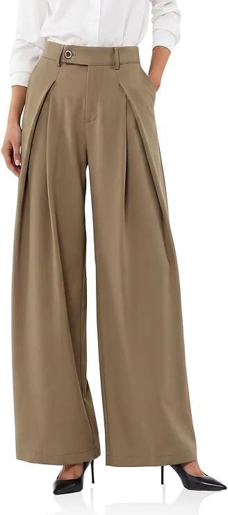 Cicy Bell Womens Wide Leg Dressy Pants Pleated High Waisted Trousers | Wear To Work, Casual Trend... | Amazon (US)