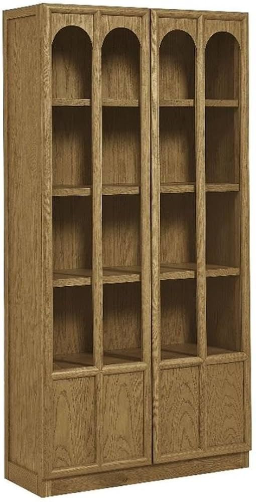 Modway Anwen 79" Wood Display Cabinet with Glass Doors in Oak – Modern China Cabinet with Arche... | Amazon (US)