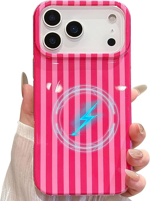 Magnetic for iPhone 17 Pro Max Case Striped Phone Cases Cute Women Girly Trendy Shockproof Slim S... | Amazon (US)