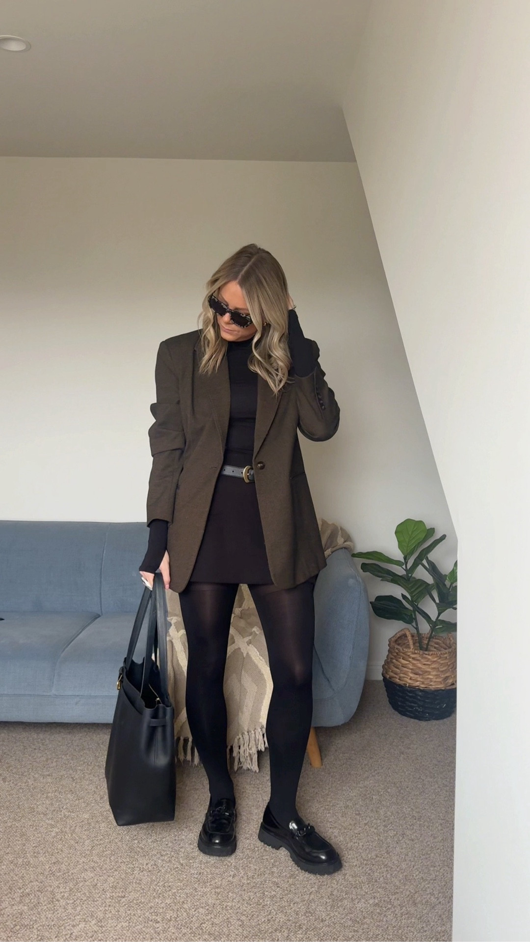 Recreating a fabulous Pinterest outfit, featuring skort, oversized blazer and chunky loafers. 

#LTKaustralia #LTKstyletip #LTKwinter