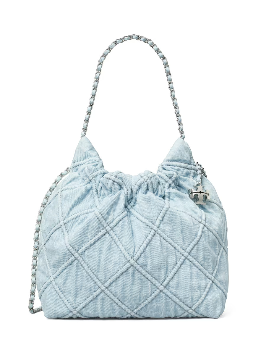 Mini Fleming Quilted Denim Hobo Bag | Saks Fifth Avenue
