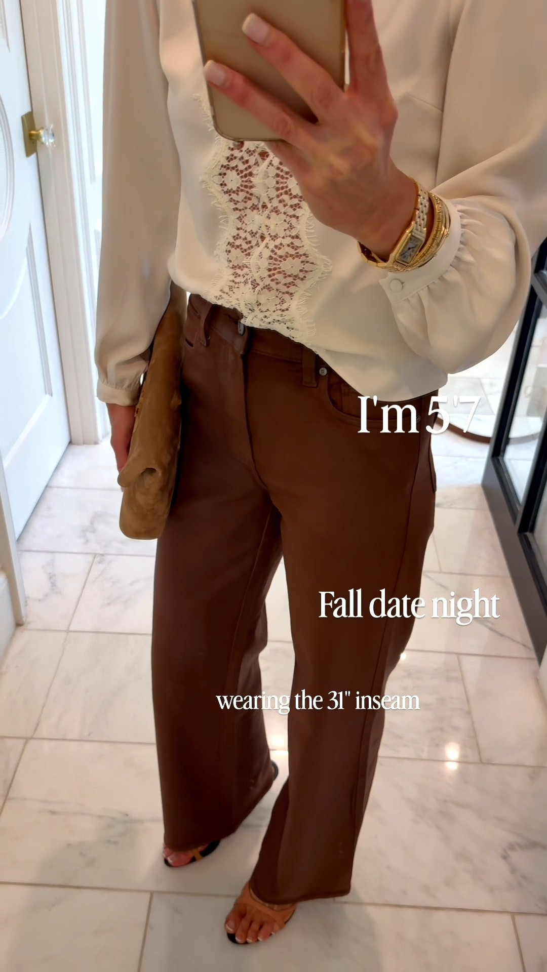 Fall date night outfit. These new coated jeans are so comfortable and flattering 25% off this weekend