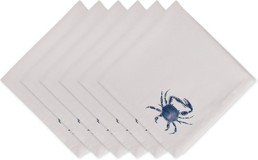 DII Seashore Collection Tabletop, Napkin Set, 20x20, Blue Crab, 6 Piece | Amazon (US)