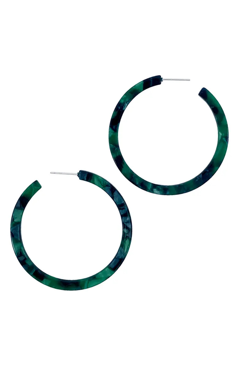 Green Tortoiseshell Hoop Earrings | Nordstrom Rack
