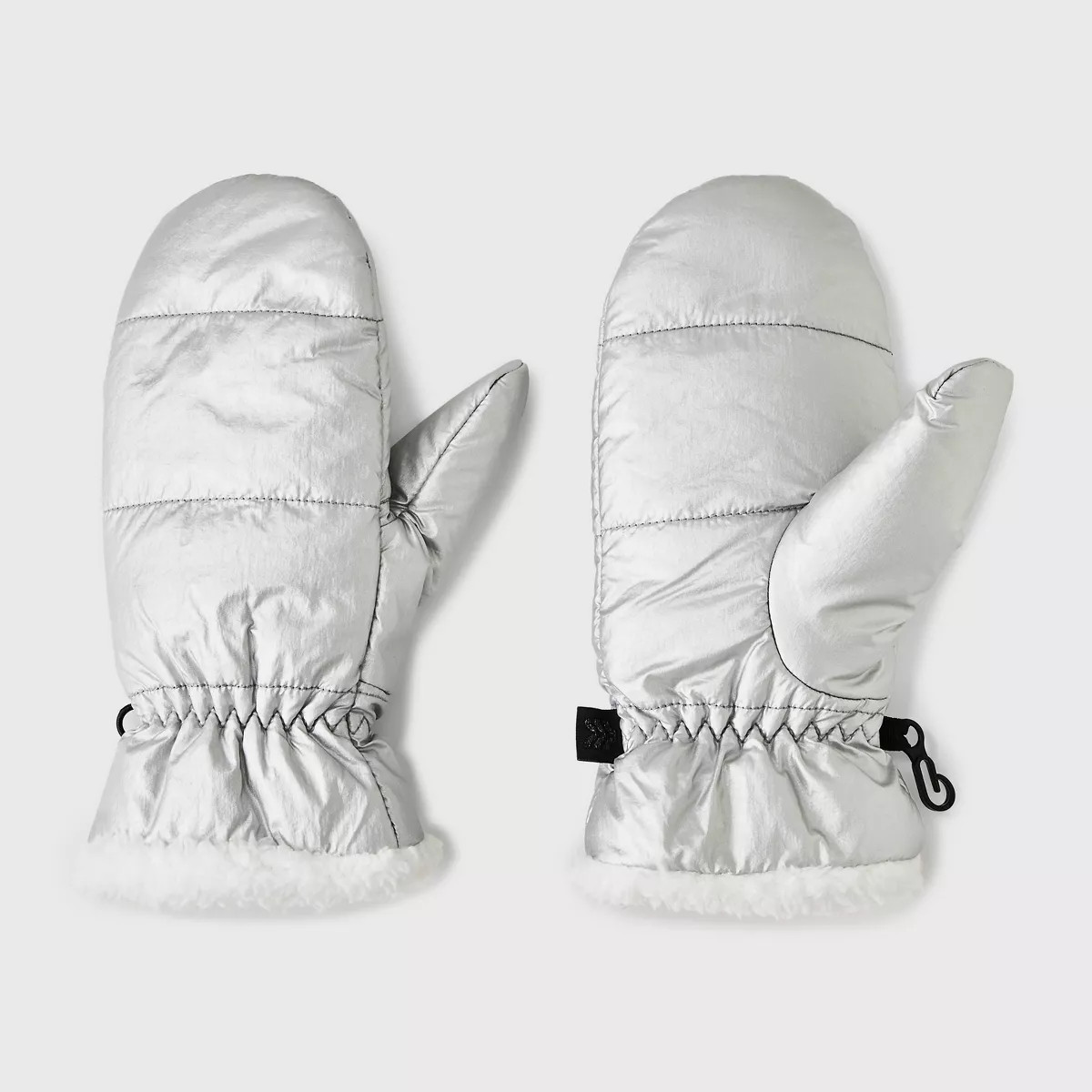 Girls' Puffer Ski Mittens - All in Motion™ Silver 8-14 | Target