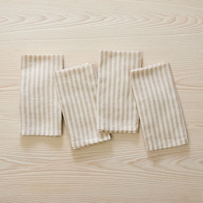 European Striped Linen 20x20 Napkin Sets | West Elm (US)