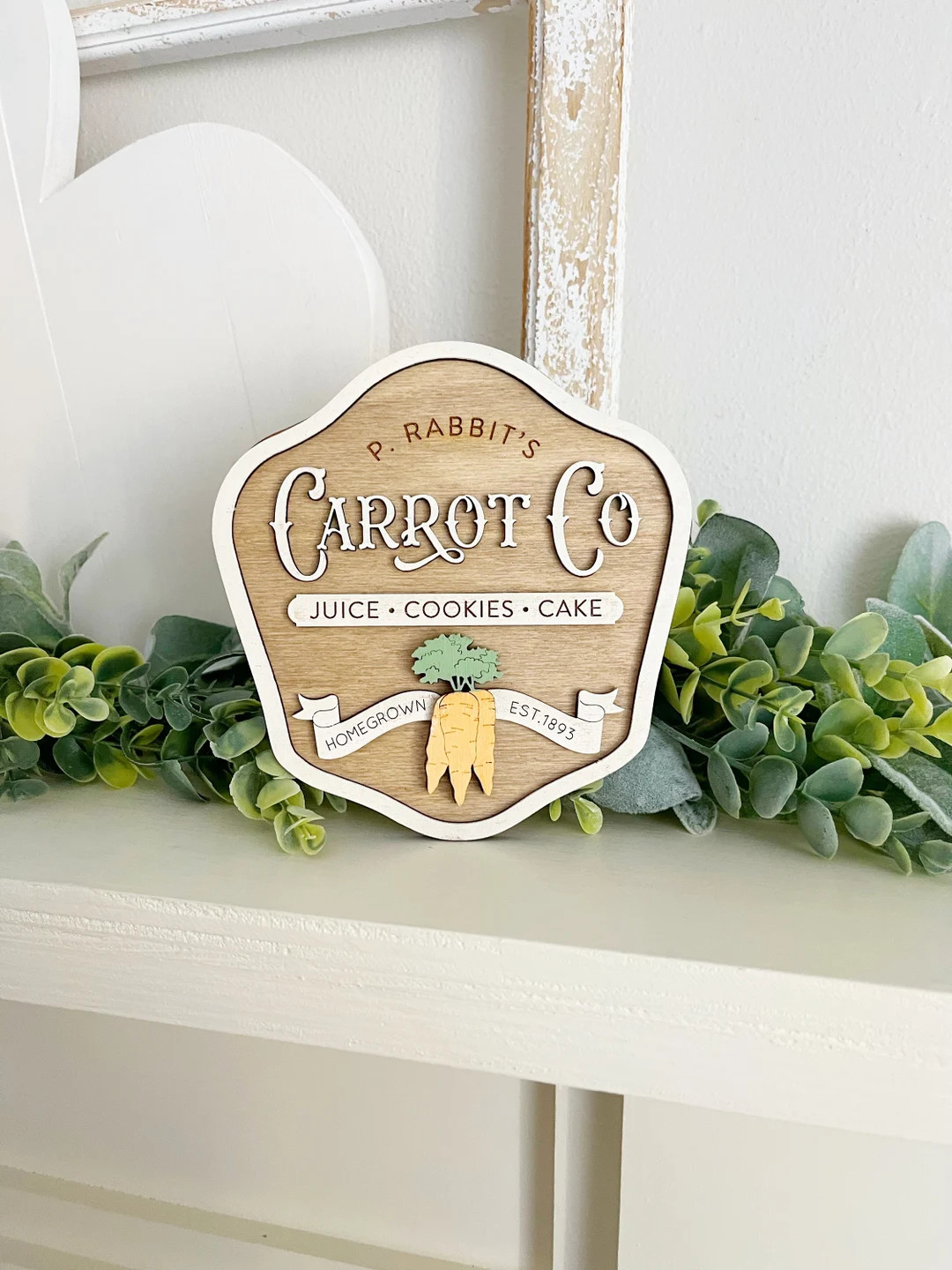 Carrot co. sign, tiered tray decor, Easter decor, carrots sign, garden sign | Etsy (US)
