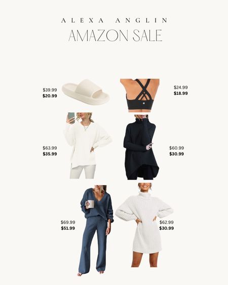 Amazon sale // sweaters // loungewear // slides // sweater dress 

#LTKstyletip #LTKsalealert