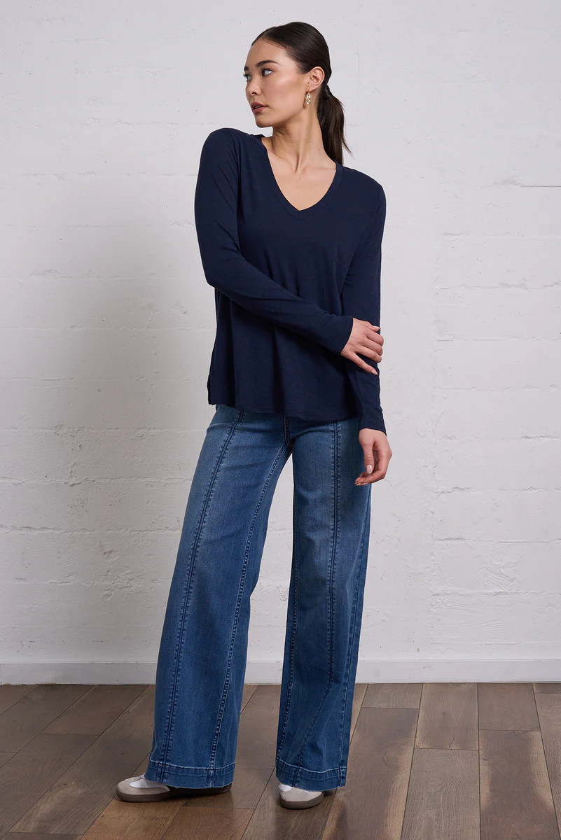 Slub Jersey Long Sleeve Tee | Franne Golde