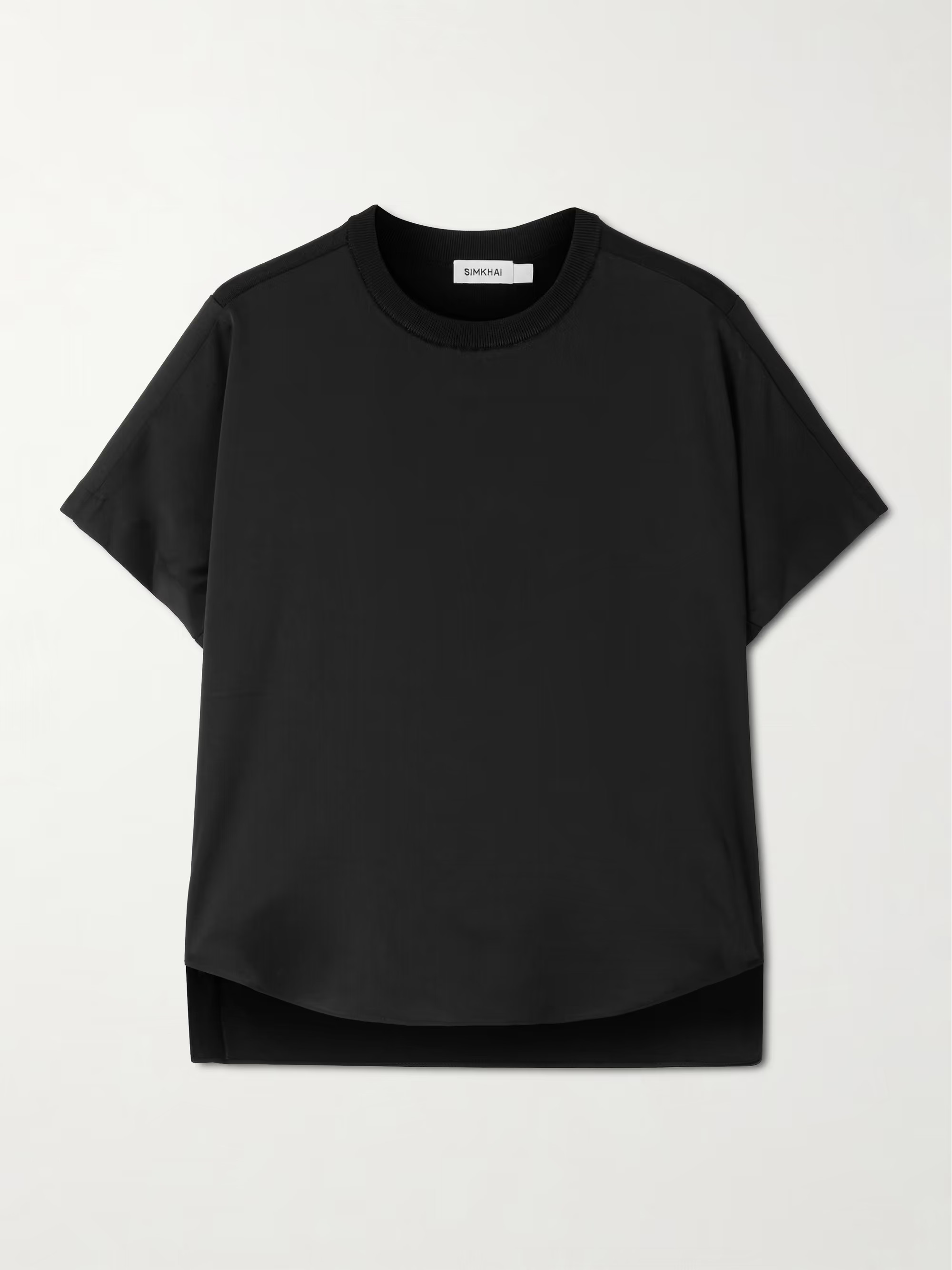 Addy jersey-paneled satin T-shirt | NET-A-PORTER (US)