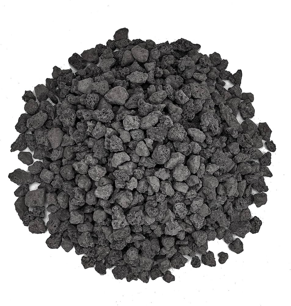 Mr. Fireglass 10 Pounds Lava Rocks Black Natural Stone Granules for Gas Fire Pit Fireplace, Gas L... | Amazon (US)